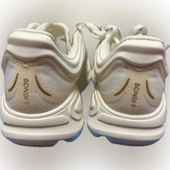 Hoka Women's Cream and Gold Bondi 9 Athletic Shoes - Picture 6 of 9